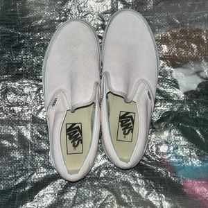 Pastel Pink Vans Suede Slip On Size 7